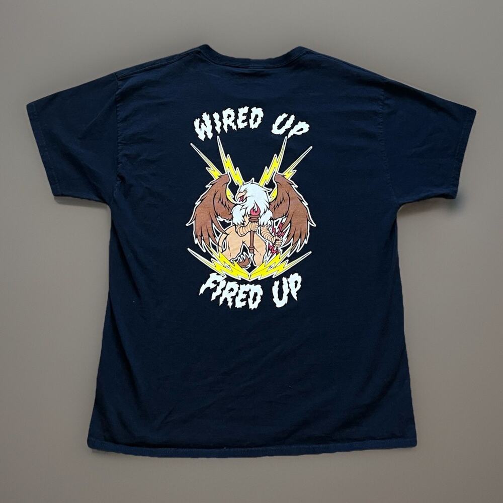 Voice of Liberty 673 Communications Squadron Wired Up Fired Up Y2K EAGLE T-Shirt